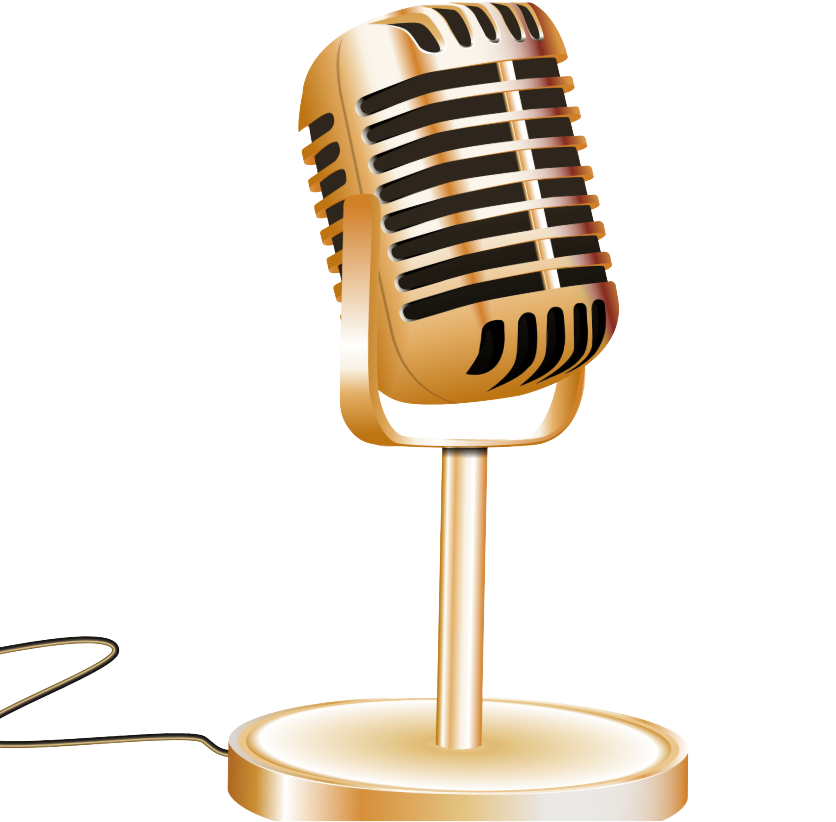 ميكروفون ذهبي قديم